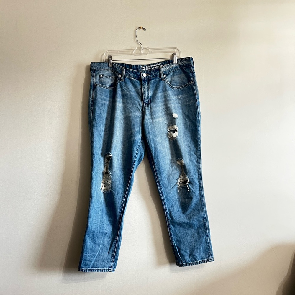 Distressed Blue Jeans